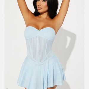 Brand New With Tags Andrea Ribbed Corset Mini Dress